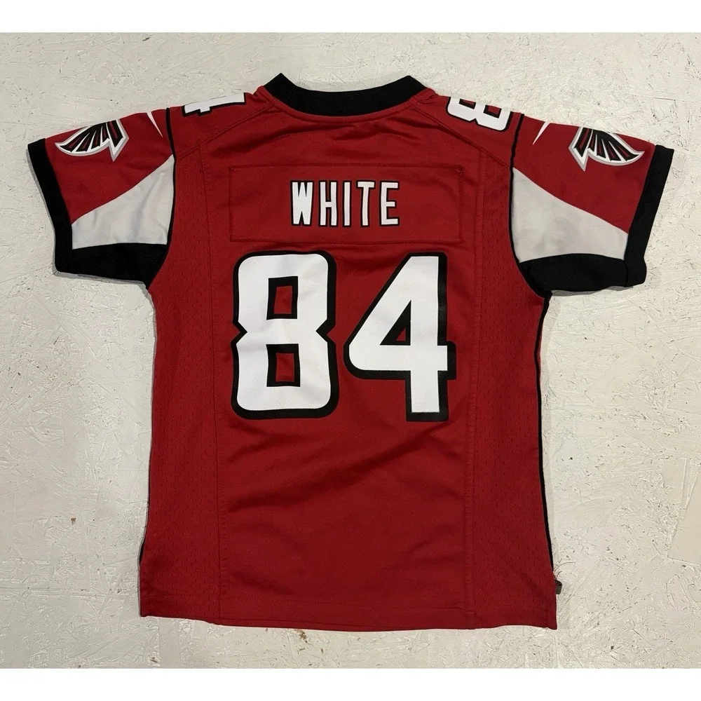Atlanta Falcons Jersey Youth Small NFL Football White 84 Nike On Field‎ Red